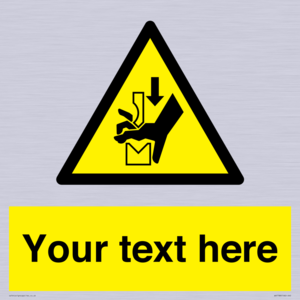 Custom warning hand crushing between press brake tool